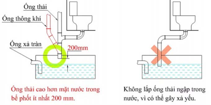 Cách đặt ống trong bể phốt